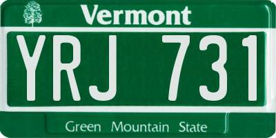 VT license plate YRJ731