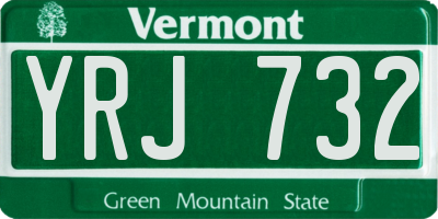 VT license plate YRJ732