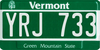 VT license plate YRJ733