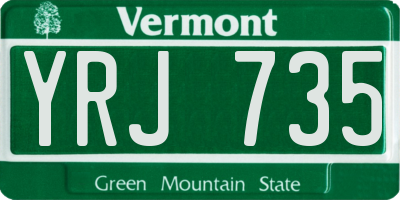VT license plate YRJ735