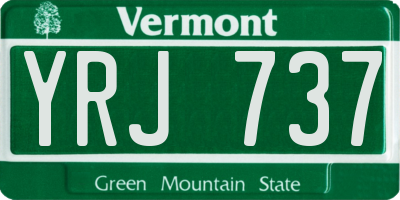 VT license plate YRJ737