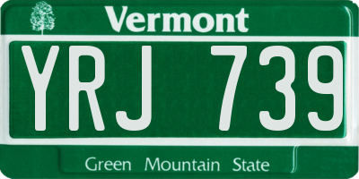 VT license plate YRJ739