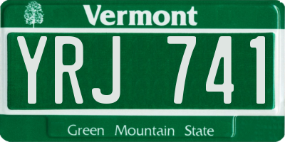 VT license plate YRJ741