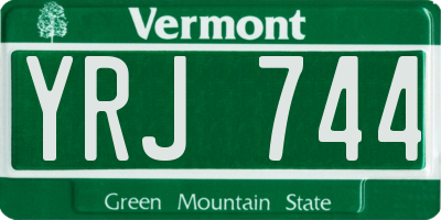 VT license plate YRJ744