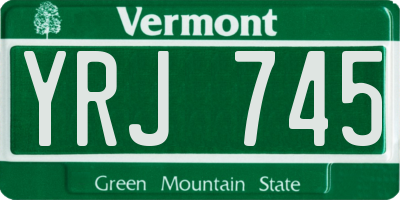 VT license plate YRJ745