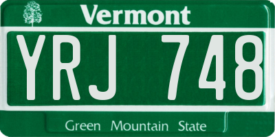 VT license plate YRJ748