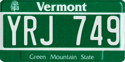 VT license plate YRJ749