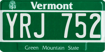 VT license plate YRJ752