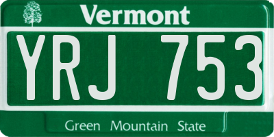 VT license plate YRJ753