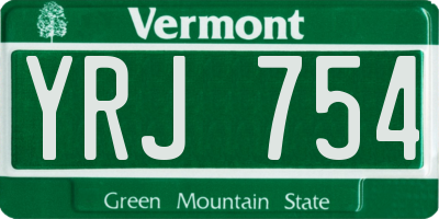 VT license plate YRJ754