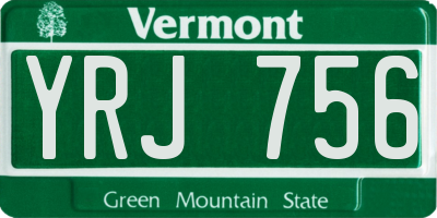 VT license plate YRJ756