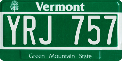 VT license plate YRJ757