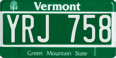 VT license plate YRJ758
