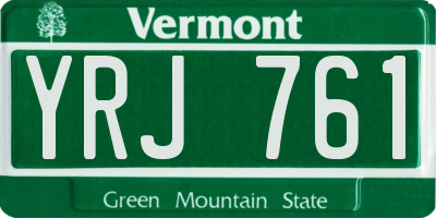 VT license plate YRJ761