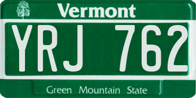VT license plate YRJ762