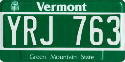 VT license plate YRJ763
