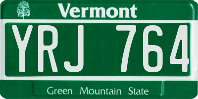 VT license plate YRJ764