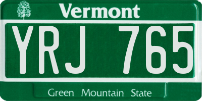 VT license plate YRJ765