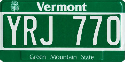VT license plate YRJ770