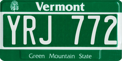 VT license plate YRJ772