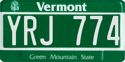 VT license plate YRJ774
