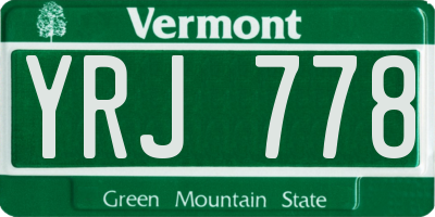 VT license plate YRJ778