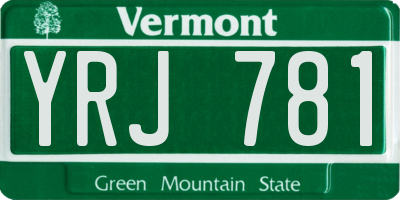 VT license plate YRJ781