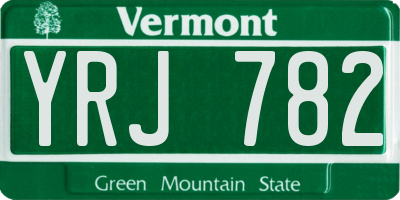 VT license plate YRJ782