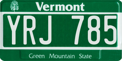 VT license plate YRJ785