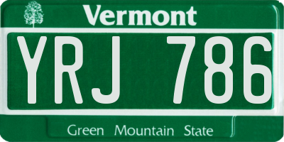 VT license plate YRJ786