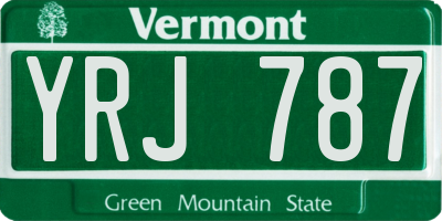 VT license plate YRJ787