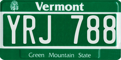 VT license plate YRJ788