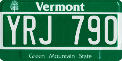 VT license plate YRJ790