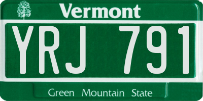 VT license plate YRJ791