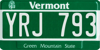 VT license plate YRJ793