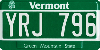 VT license plate YRJ796