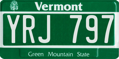 VT license plate YRJ797