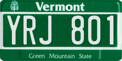 VT license plate YRJ801