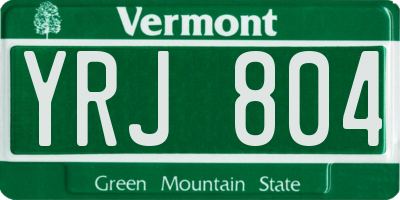 VT license plate YRJ804