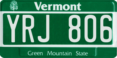 VT license plate YRJ806