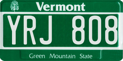 VT license plate YRJ808