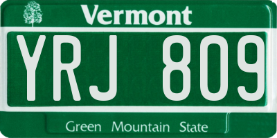 VT license plate YRJ809