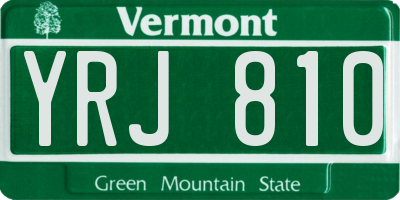 VT license plate YRJ810