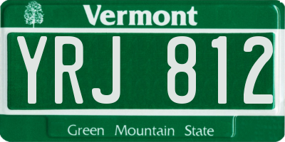 VT license plate YRJ812