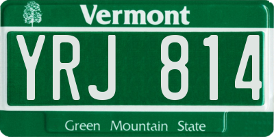 VT license plate YRJ814