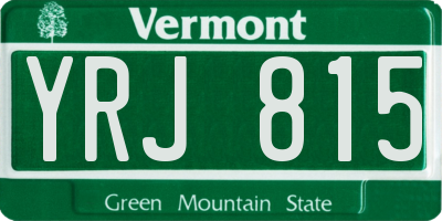 VT license plate YRJ815