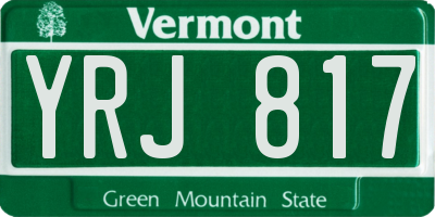 VT license plate YRJ817