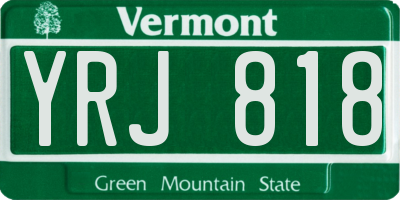 VT license plate YRJ818