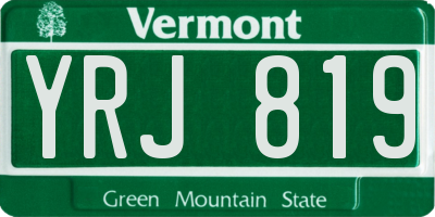 VT license plate YRJ819