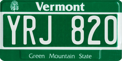 VT license plate YRJ820